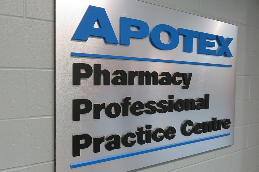 The Apotex Pharmacy Professional Practice Centre is located in the Health Sciences Building.