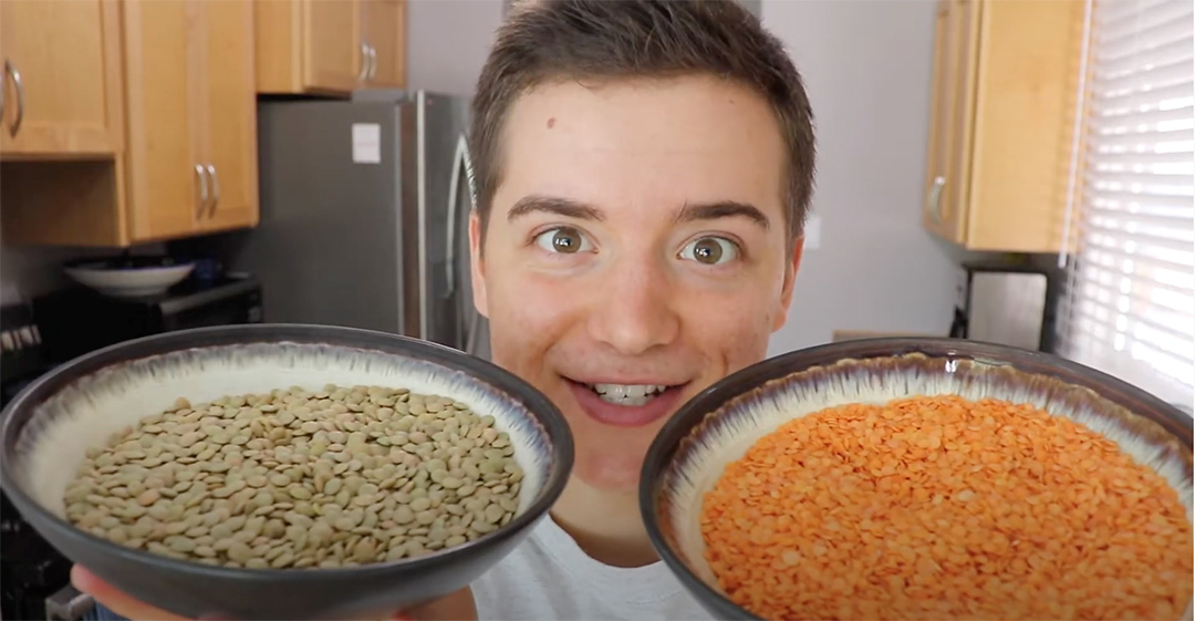 Ken M., displaying bowls of lentils, created an online project titled Eating Pulses Improves Cardiometabolic (EPIC) Health. (Photo: Submitted) 
